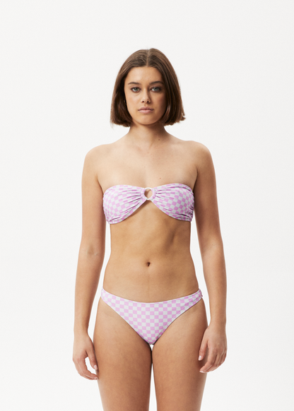 AFENDS Womens Carlo  -  Check Bikini Bottom - Candy