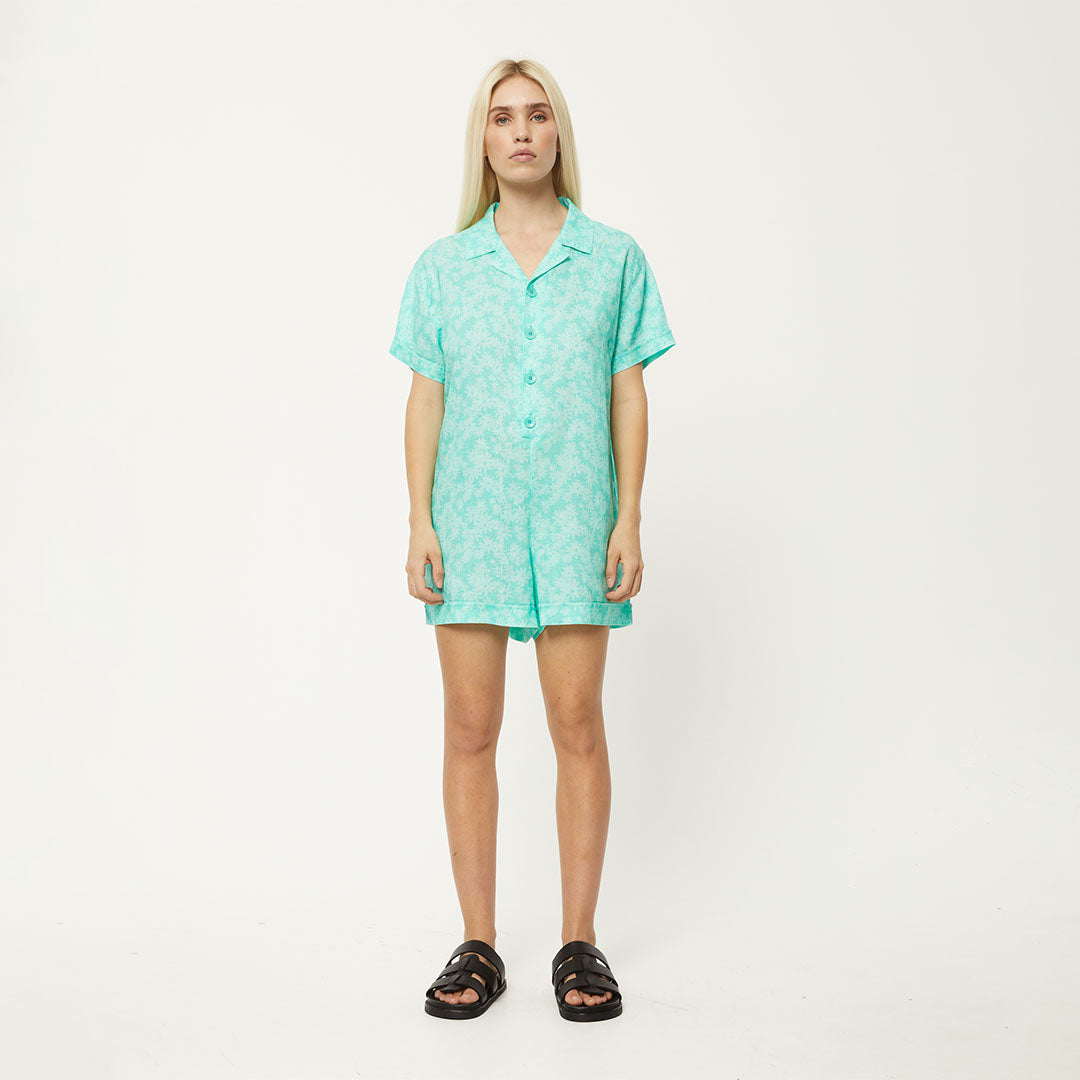 AFENDS Womens Benny Kokomo - Playsuit - Jade Daisy