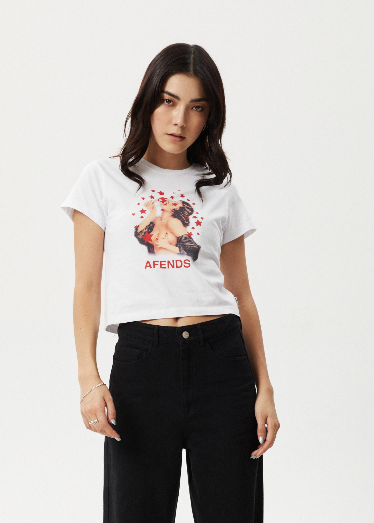 AFENDS Womens Dixie -  Baby Tee - White