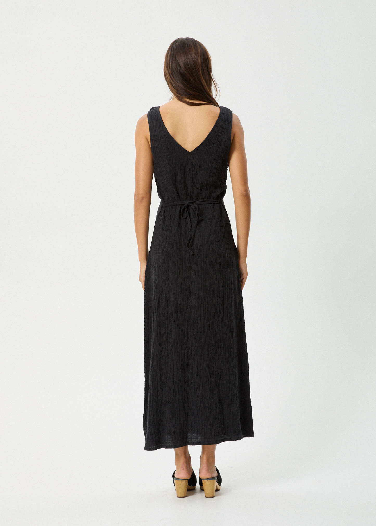 AFENDS Womens Tully - Seersucker Maxi Dress - Black
