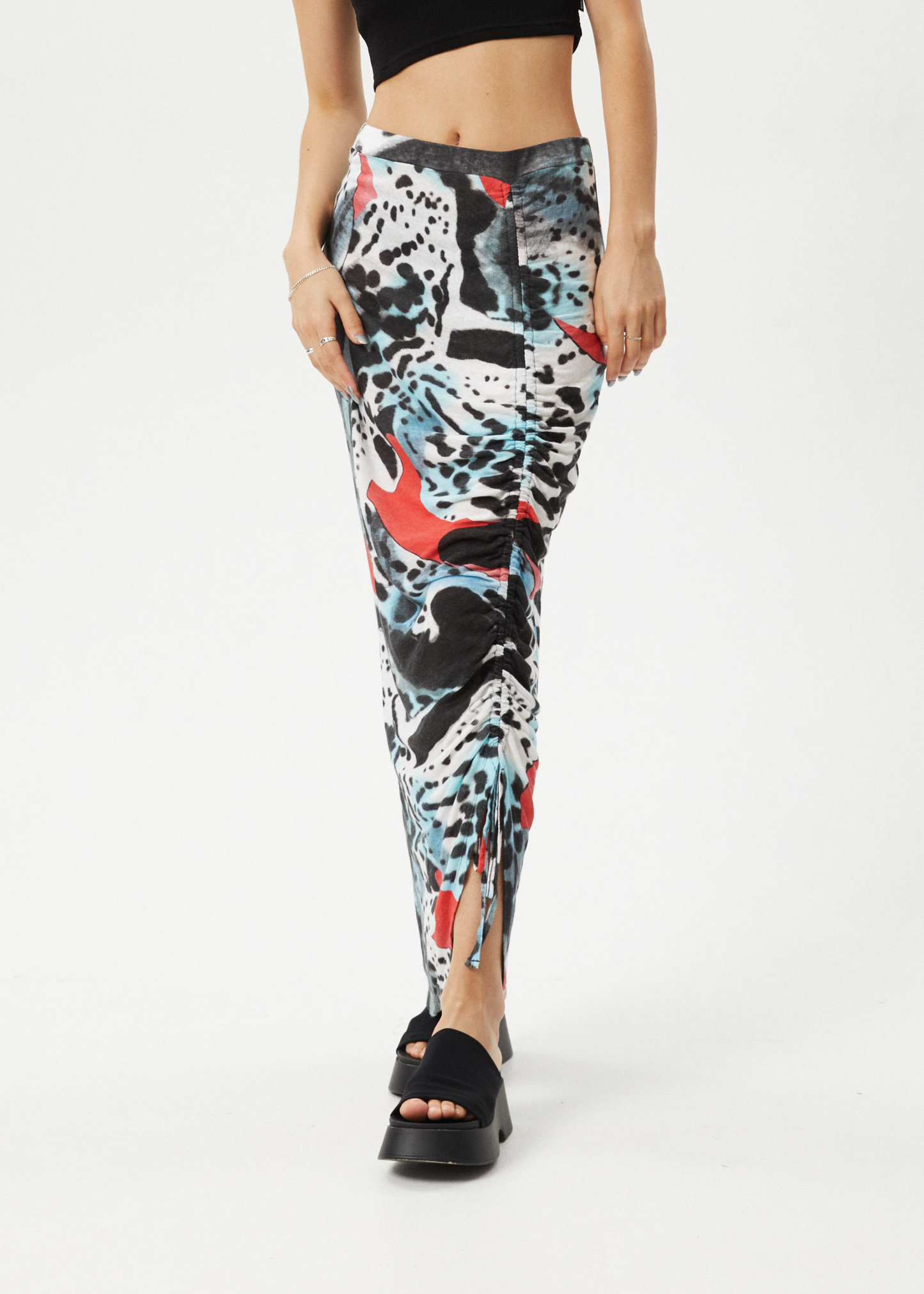 AFENDS Womens Dossy - Sheer Maxi Skirt - Black