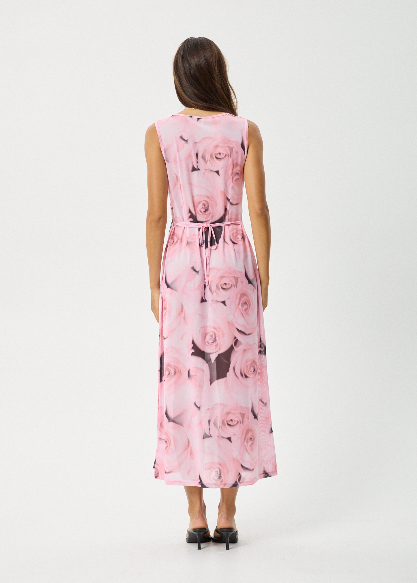 AFENDS Womens Marinette - Sheer Maxi Dress - Rose