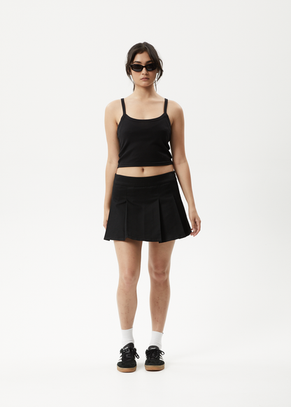 AFENDS Womens Carly - Pleat Mini Skirt - Black