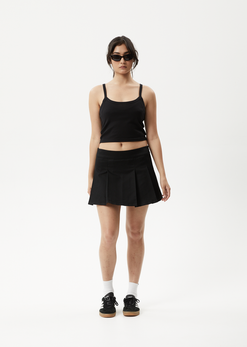 AFENDS Womens Carly - Pleat Mini Skirt - Black