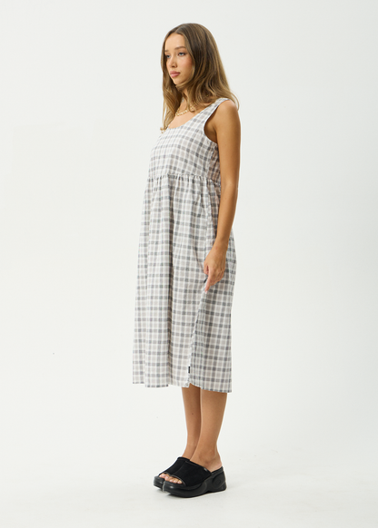 AFENDS Womens Leo - Seersucker Midi Dress - Black / White