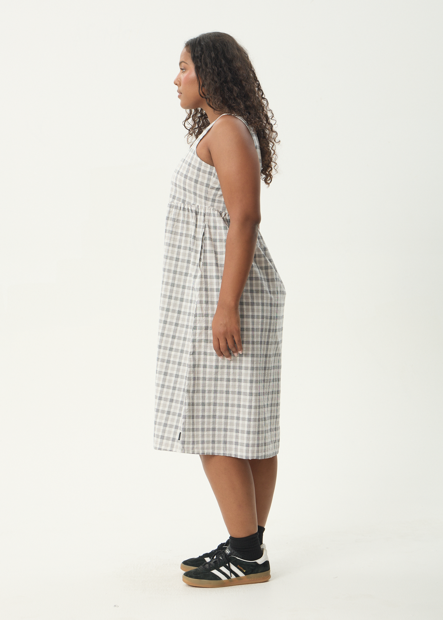AFENDS Womens Leo - Seersucker Midi Dress - Black / White