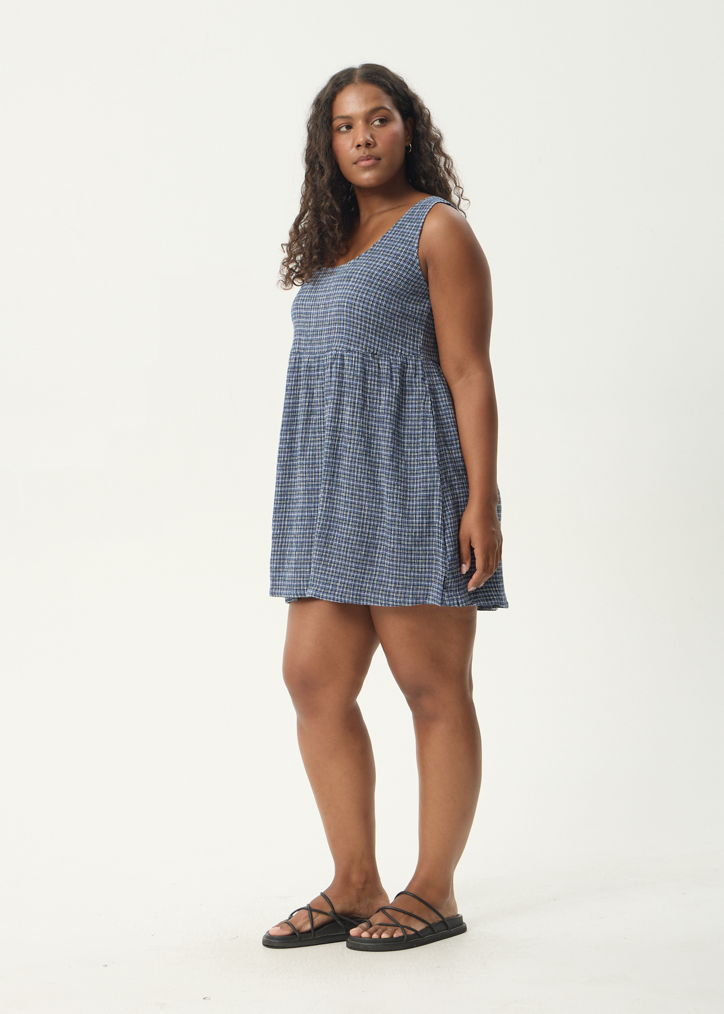 AFENDS Womens Jesse - Seersucker Mini Dress - Marlin