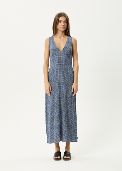 AFENDS Womens Tully - Seersucker Maxi Dress - Marlin
