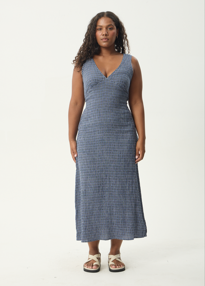 AFENDS Womens Tully - Seersucker Maxi Dress - Marlin