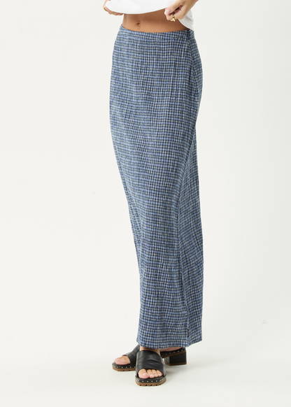 AFENDS Womens Lita - Seersucker Maxi Skirt - Shipwreck Marlin