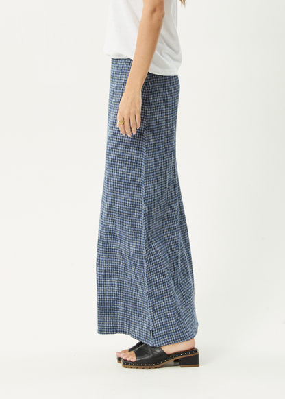 AFENDS Womens Lita - Seersucker Maxi Skirt - Shipwreck Marlin