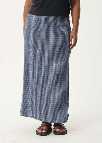 AFENDS Womens Lita - Seersucker Maxi Skirt - Shipwreck Marlin