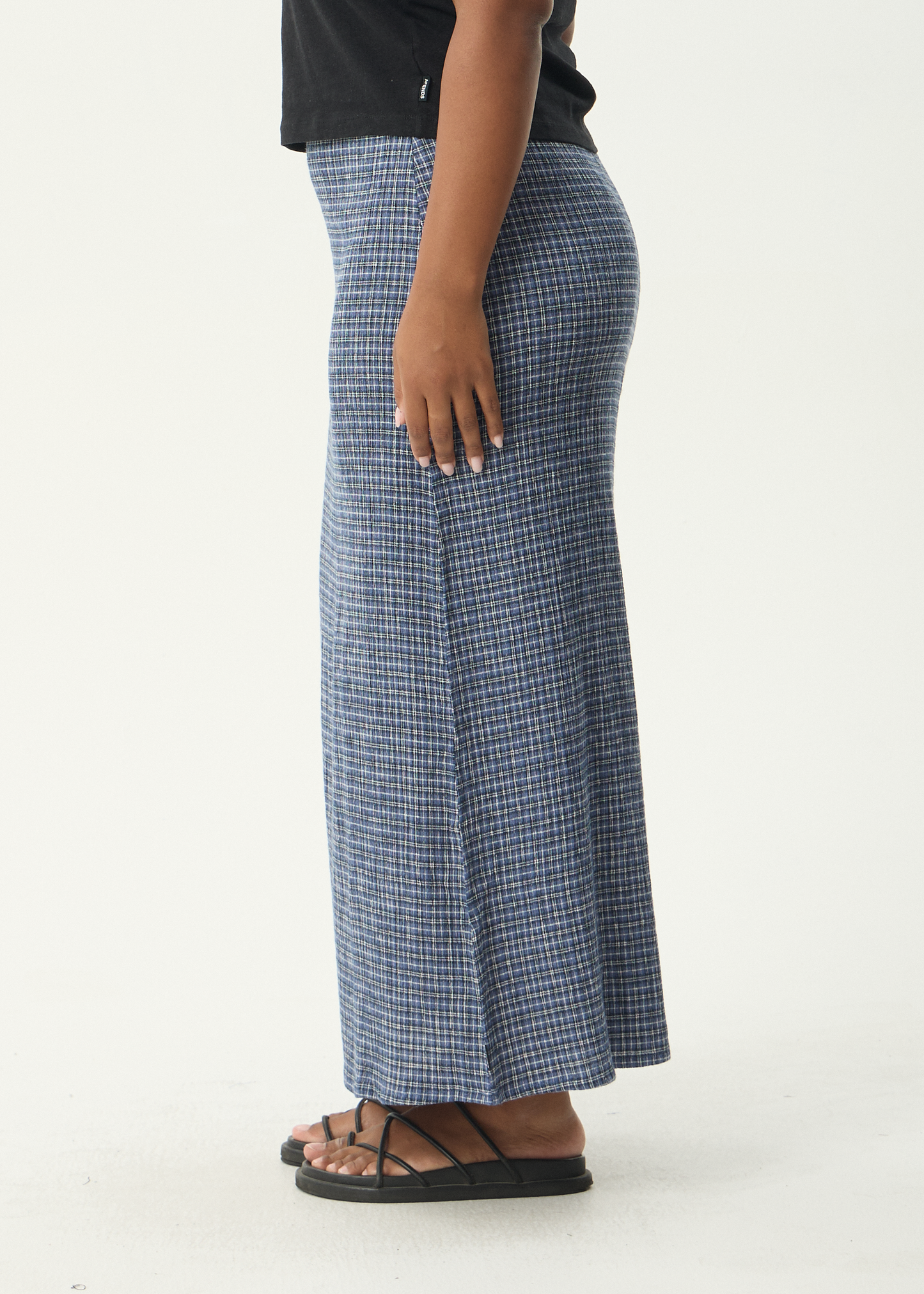 AFENDS Womens Lita - Seersucker Maxi Skirt - Shipwreck Marlin