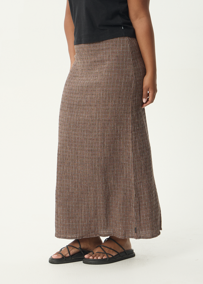 AFENDS Womens Lita - Seersucker Maxi Skirt - Hometown Coffee