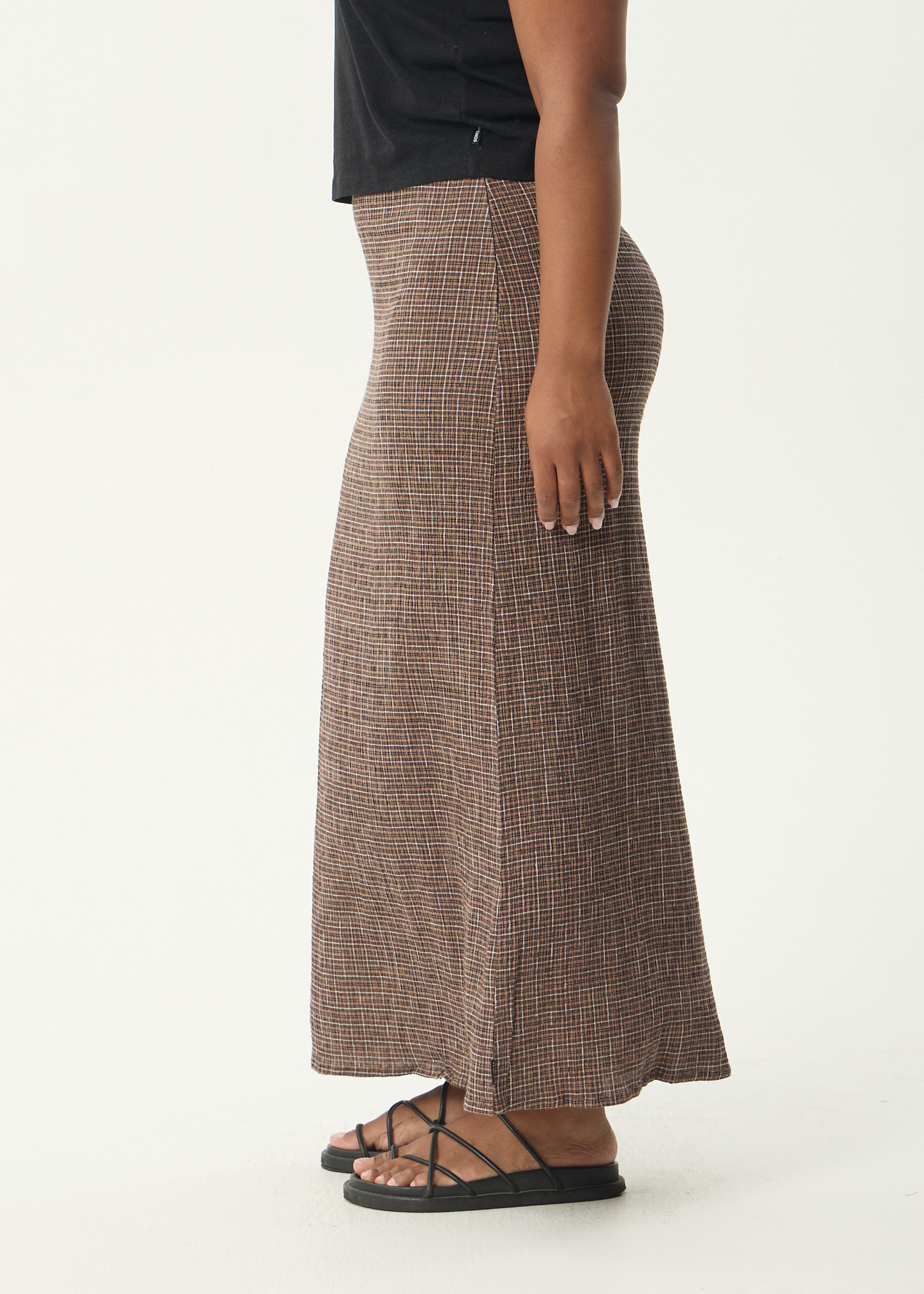 AFENDS Womens Lita - Seersucker Maxi Skirt - Hometown Coffee