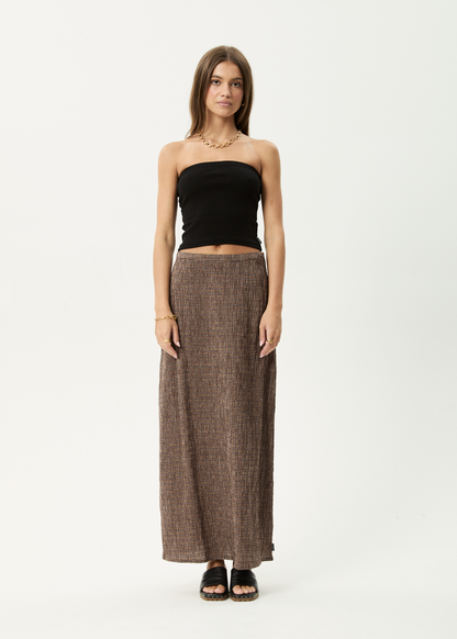 AFENDS Womens Lita - Seersucker Maxi Skirt - Hometown Coffee