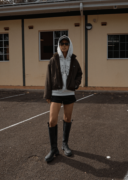 AFENDS Womens Berlin - Reversible Polar Fleece Jacket - Coffee