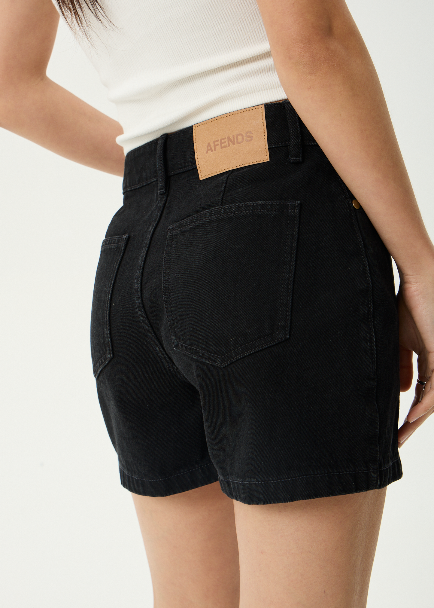 AFENDS Womens Seventy Threes - Denim Short - Washed Black