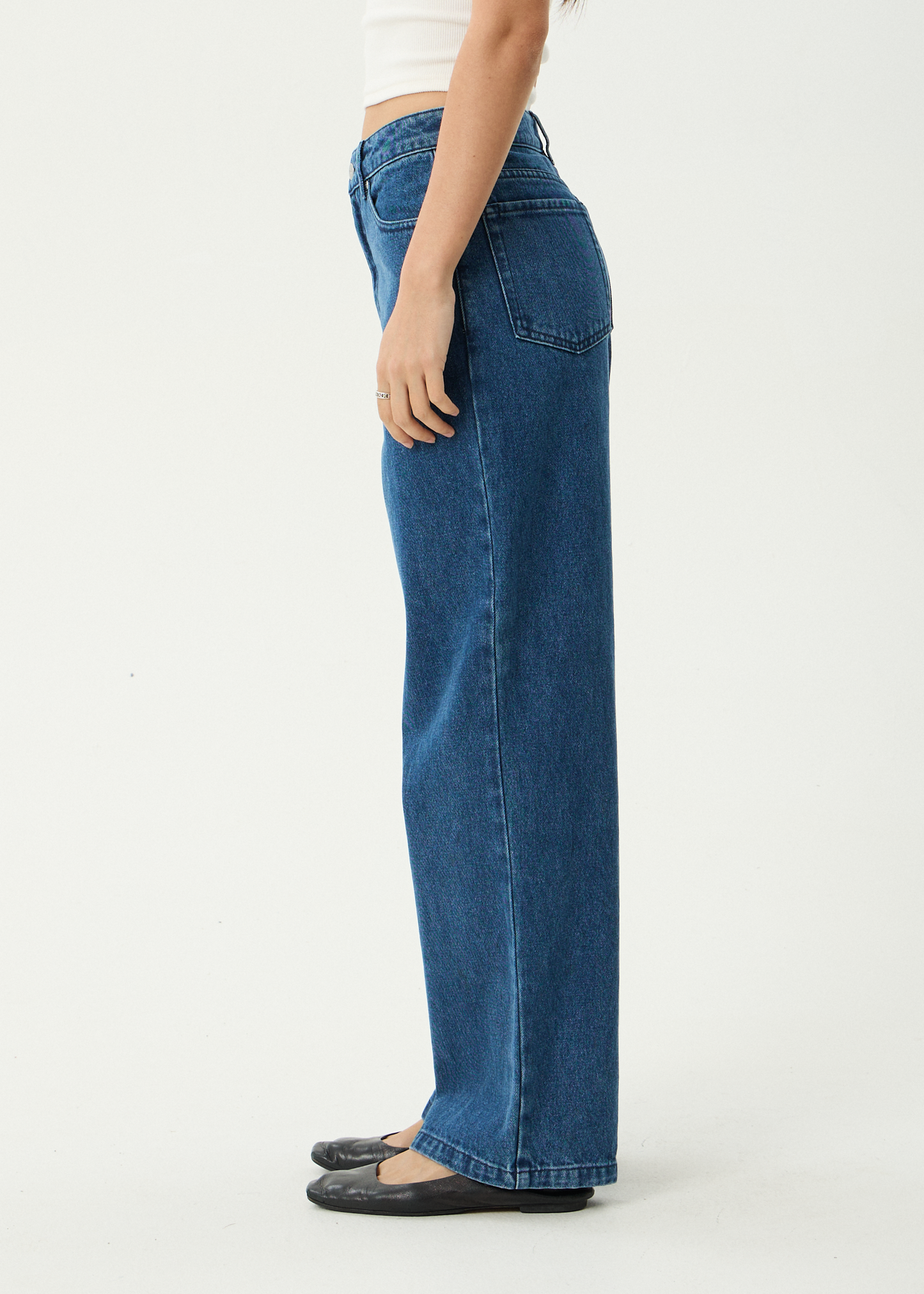 AFENDS Womens Bella - Denim Wide Leg Jean - Authentic Blue