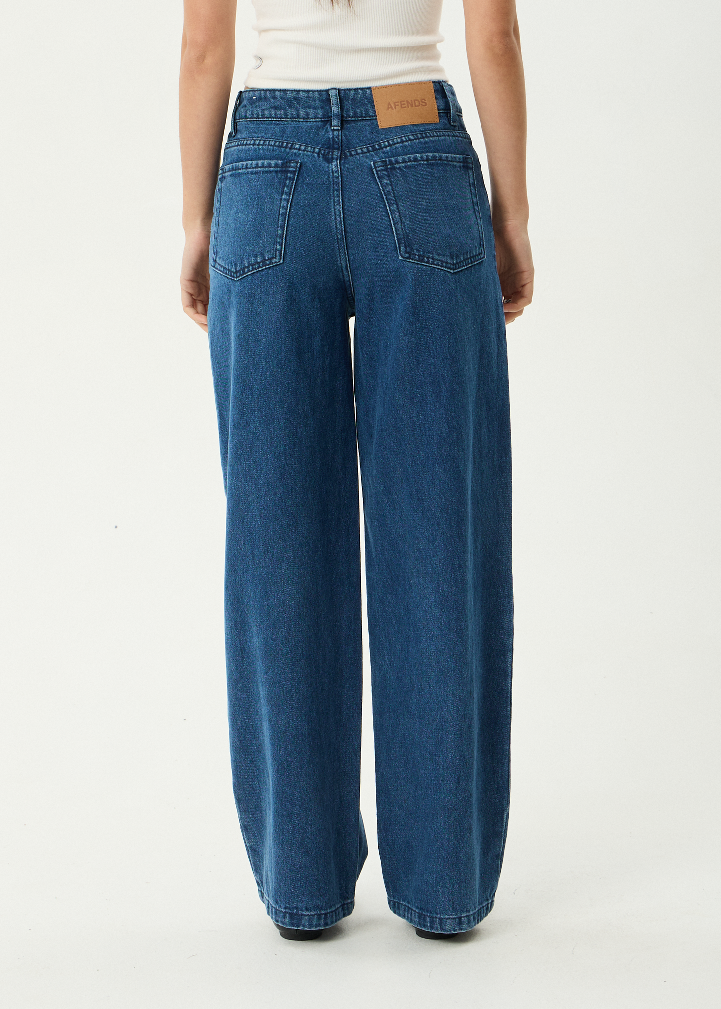 AFENDS Womens Bella - Denim Wide Leg Jean - Authentic Blue