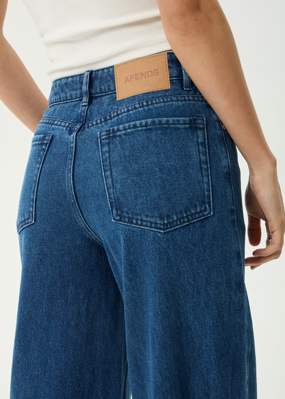 AFENDS Womens Bella - Denim Wide Leg Jean - Authentic Blue