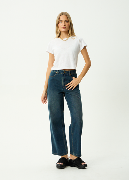 AFENDS Womens Bella - Denim Wide Leg Jean - Vintage Wash
