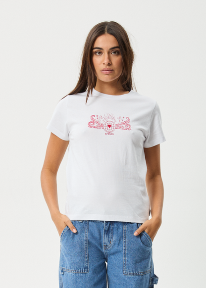 AFENDS Womens Bonfire - Regular Tee - White