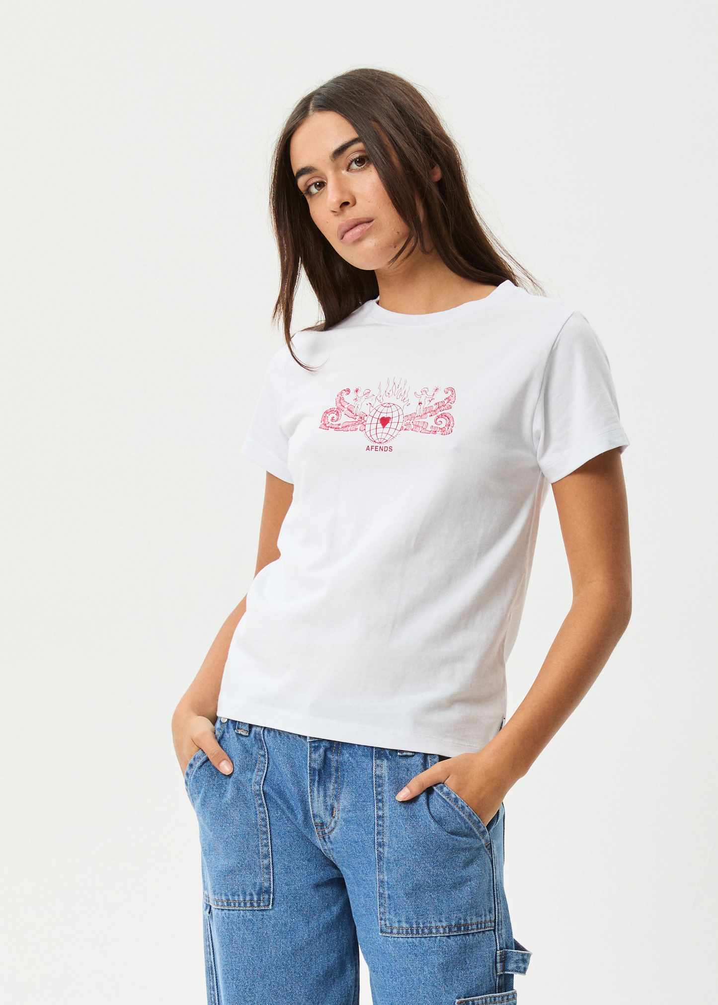 AFENDS Womens Bonfire - Regular Tee - White