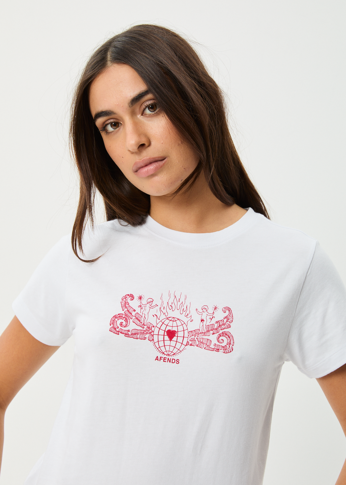 AFENDS Womens Bonfire - Regular Tee - White