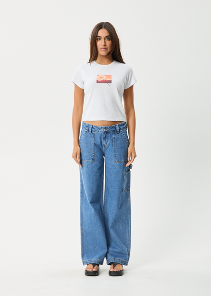 AFENDS Womens Film - Baby Tee - White