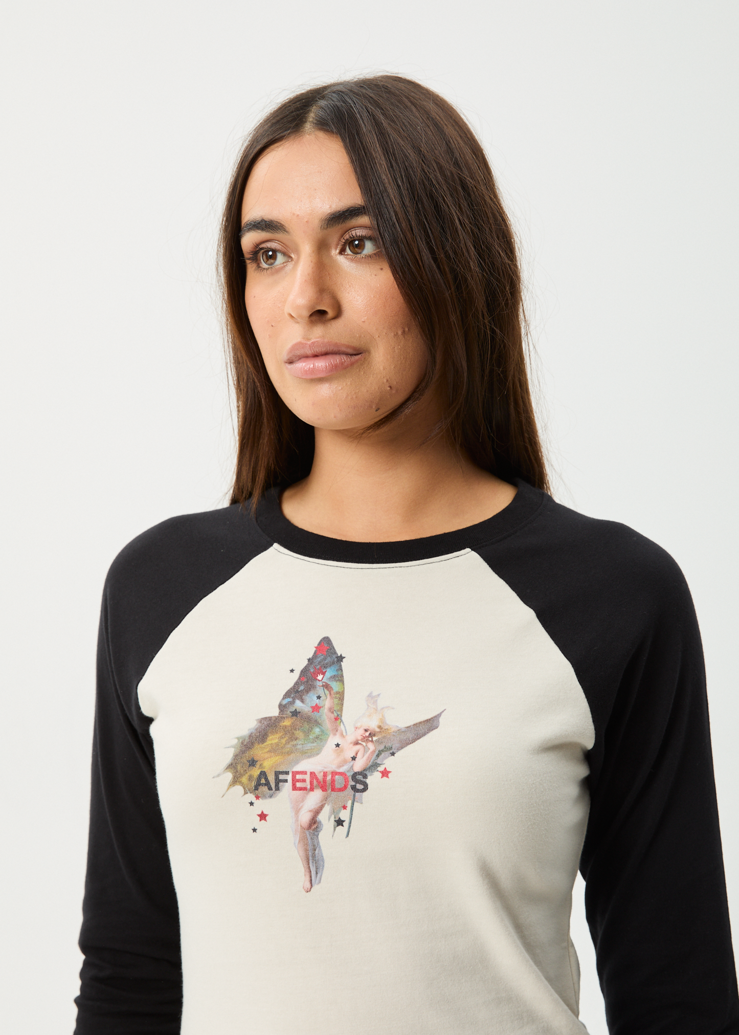 AFENDS Womens Pixie -  Long Sleeve Tee - Moonbeam