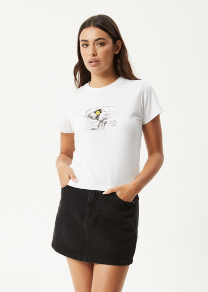 AFENDS Womens Day Job -  Baby Tee - White