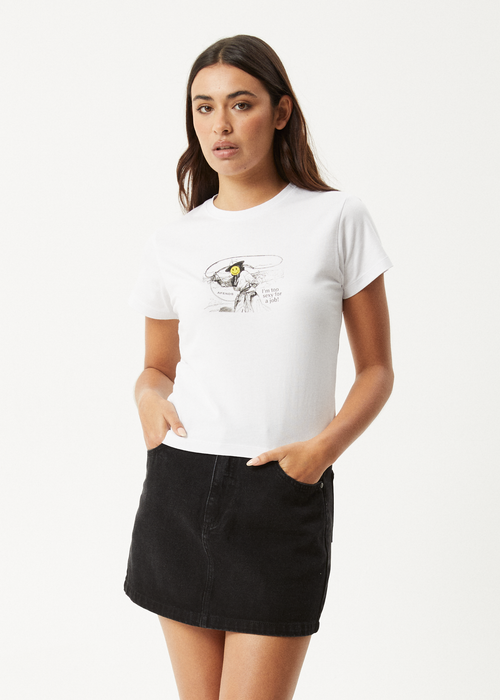AFENDS Womens Day Job -  Baby Tee - White