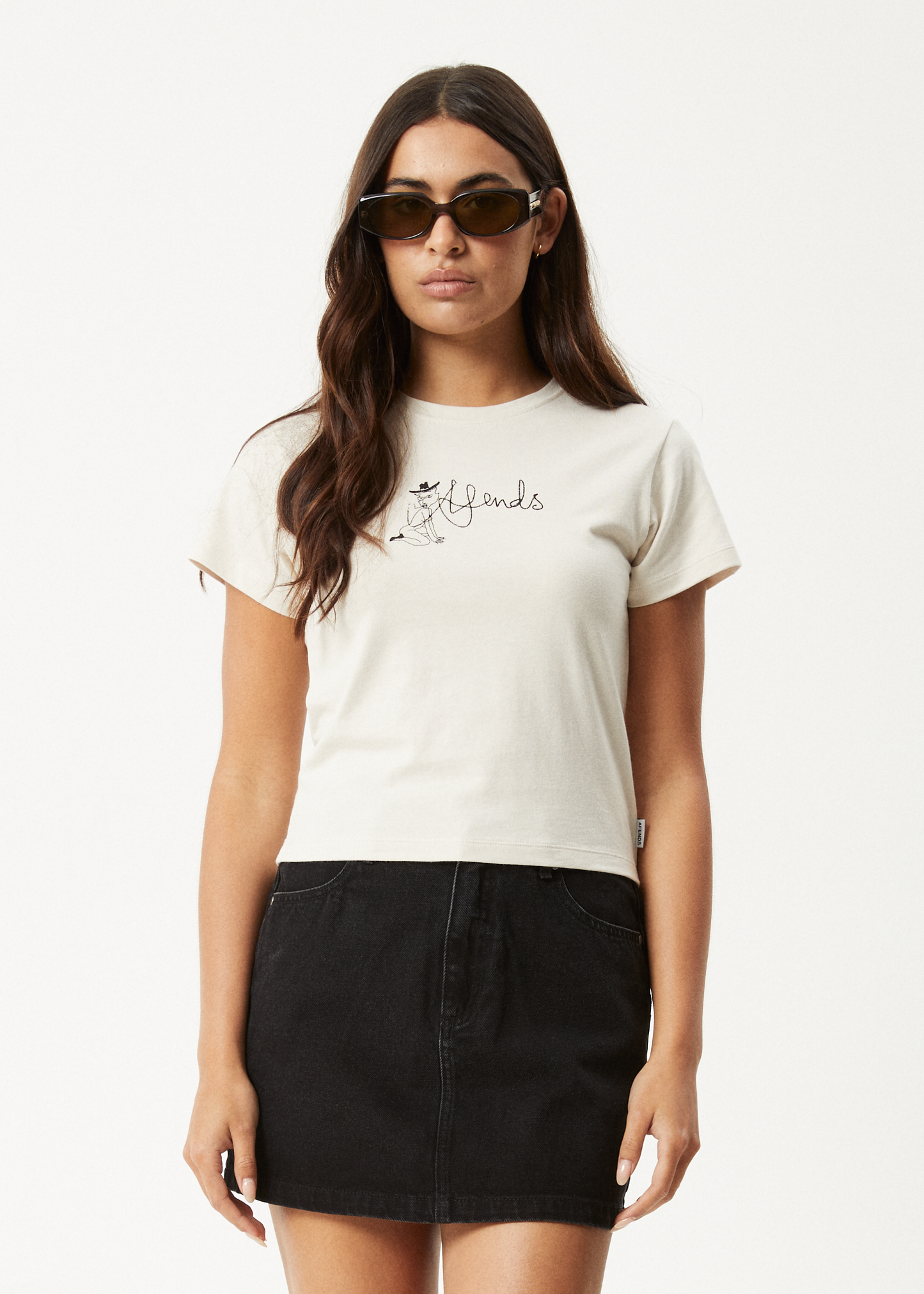 AFENDS Womens Karlee -  Baby Tee - Moonbeam