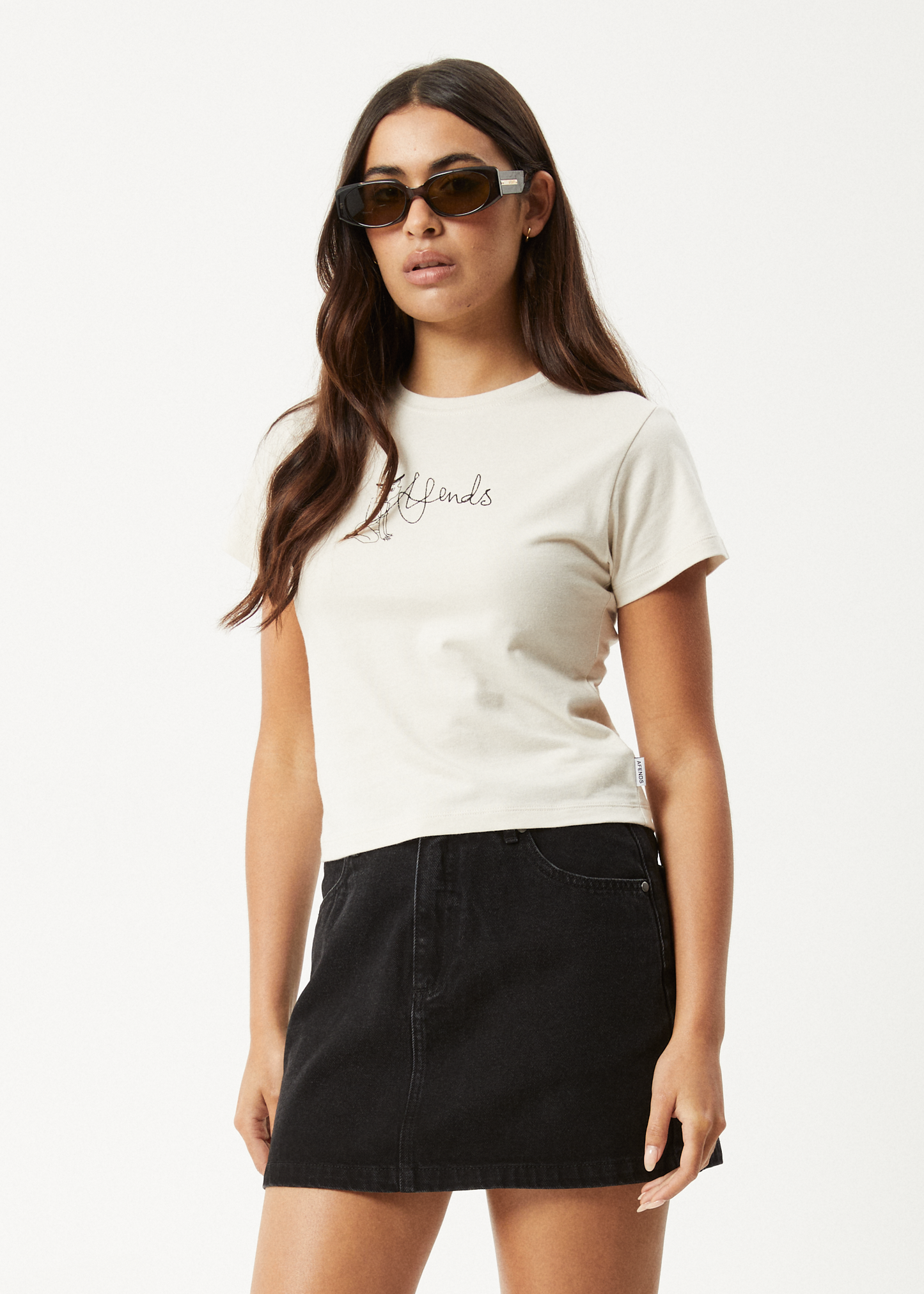 AFENDS Womens Karlee -  Baby Tee - Moonbeam