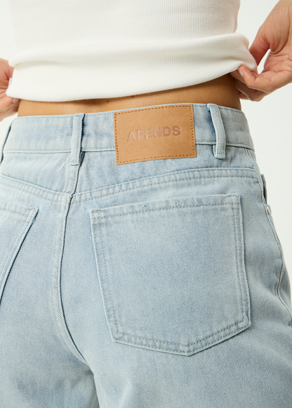 AFENDS Womens Leila - Straight Leg Jeans - Stone Blue