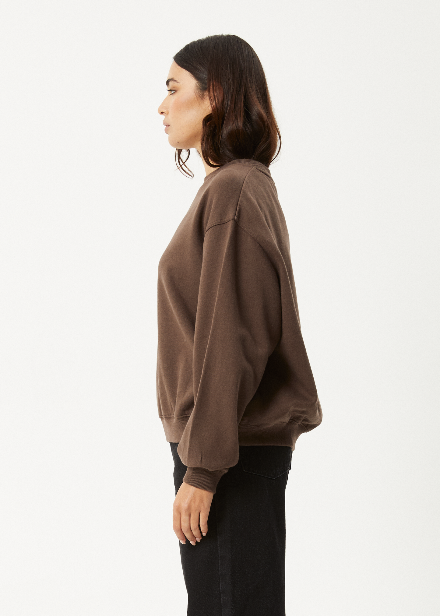 AFENDS Womens Mackie -  Crew Neck Jumper - Coffee
