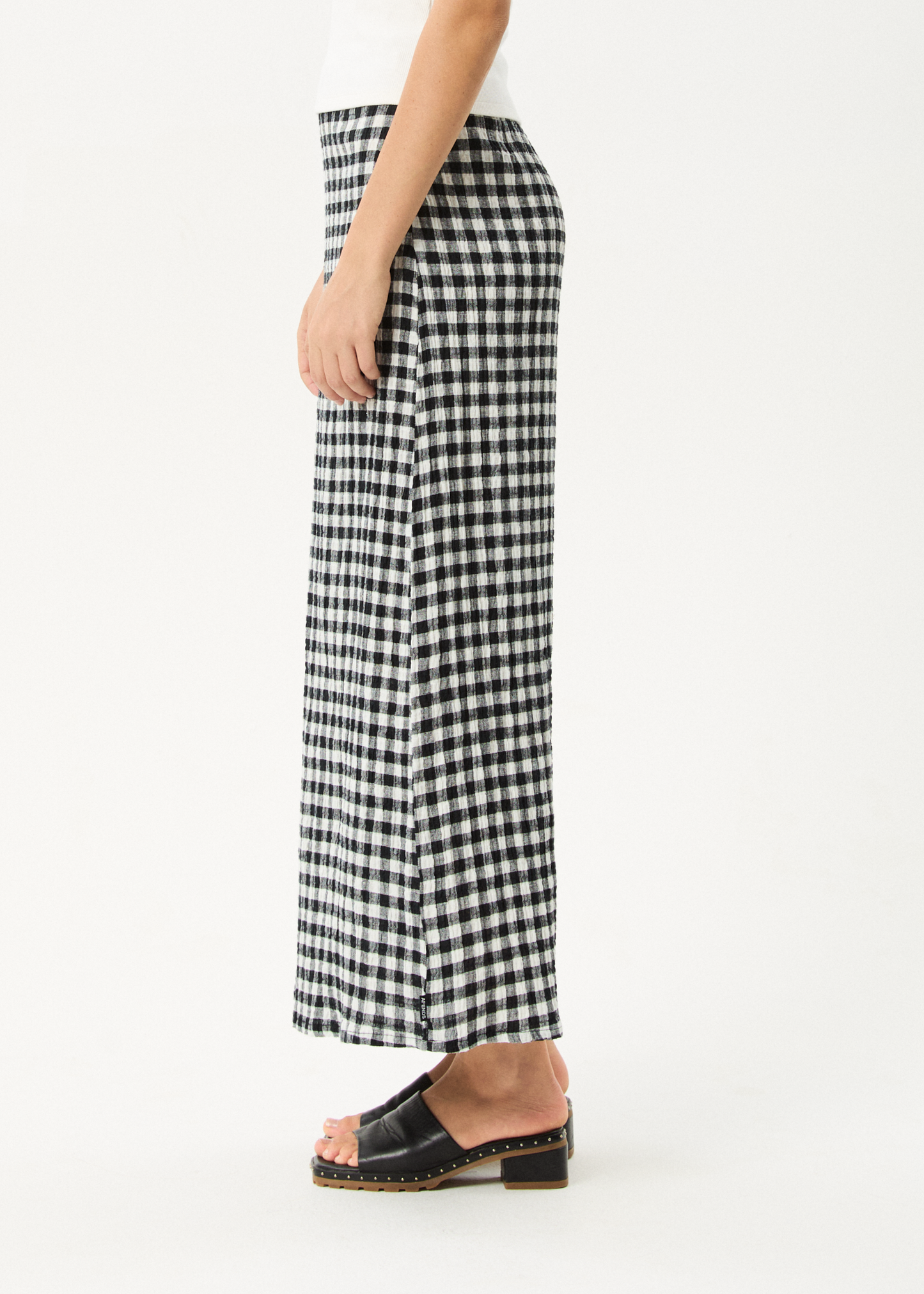 AFENDS Womens Lita - Seersucker Maxi Skirt - Rowan Black / White
