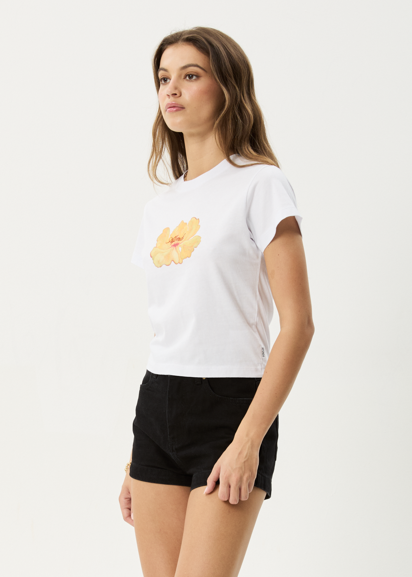 AFENDS Womens Dark Heaven - Baby Tee - White