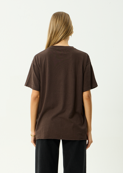 AFENDS Womens Dark Heaven - Oversized Tee - Coffee