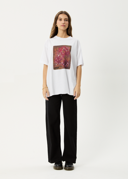 AFENDS Womens Dark Heaven - Oversized Tee - White