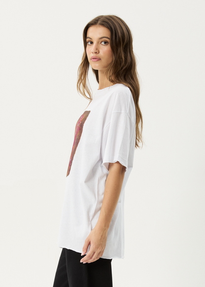 AFENDS Womens Dark Heaven - Oversized Tee - White