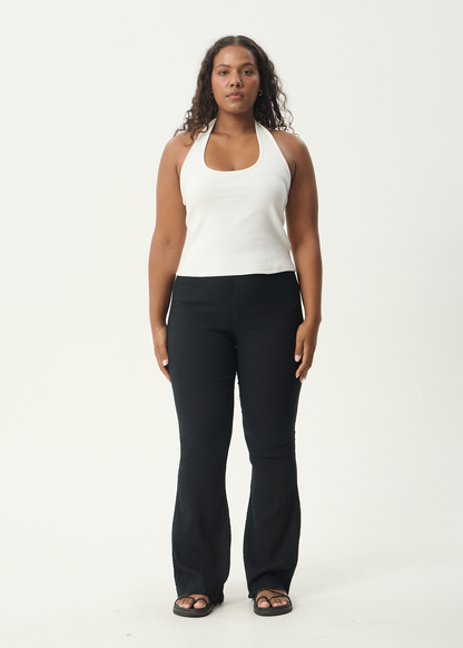 AFENDS Womens Focus - Seersucker Flare Pant - Black