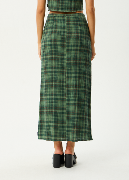 AFENDS Womens Lita - Seersucker Maxi Skirt - Lonnie Hunter Green