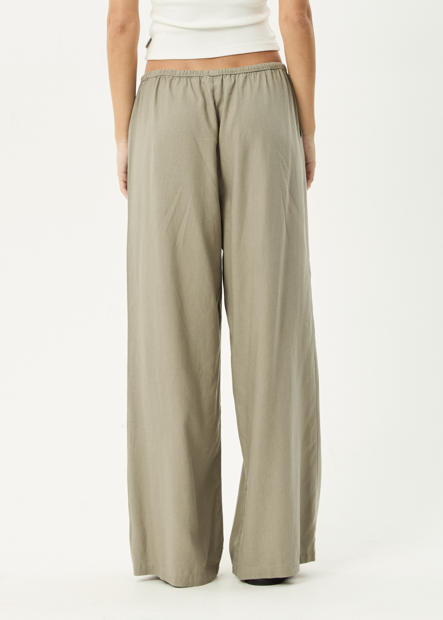 AFENDS Womens Lenni - Wide Leg Pant - Olive