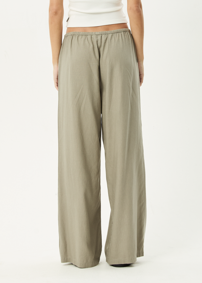 AFENDS Womens Lenni - Wide Leg Pant - Olive