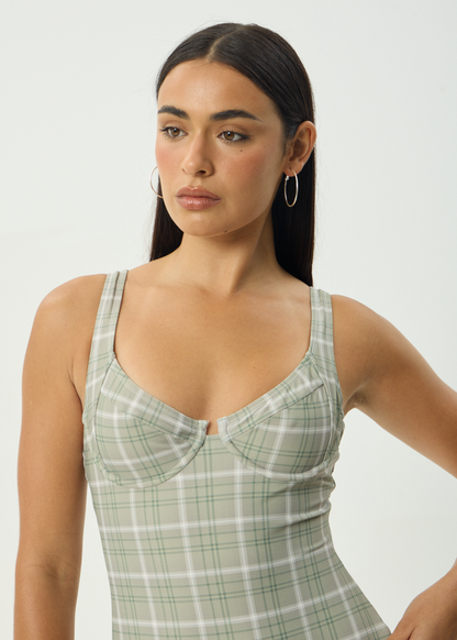AFENDS Womens Scout - One Piece - Olive Check