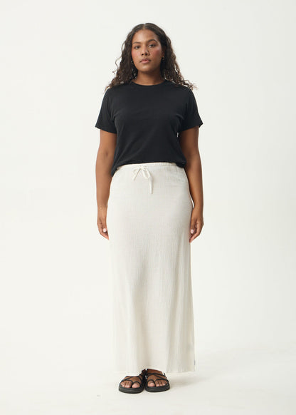 AFENDS Womens Frida - Seersucker Maxi Skirt - Off White