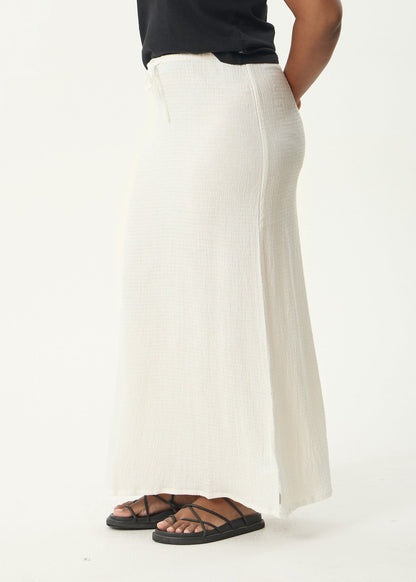 AFENDS Womens Frida - Seersucker Maxi Skirt - Off White