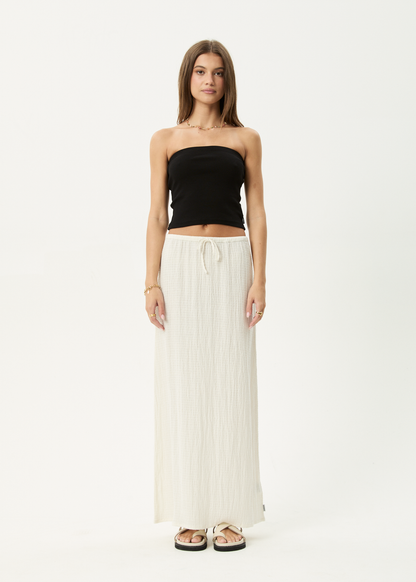 AFENDS Womens Frida - Seersucker Maxi Skirt - Off White